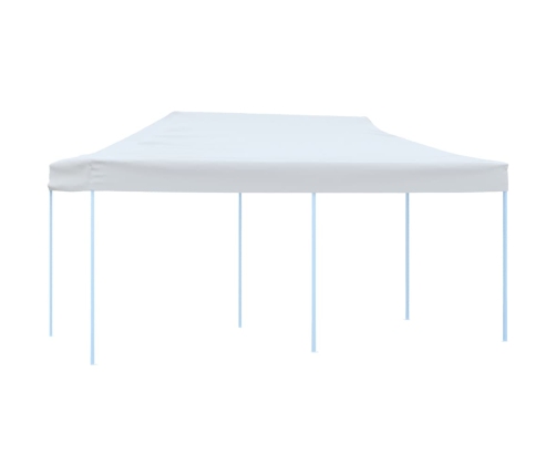 Carpa de fiestas plegable paredes laterales acero blanco 3x6 m