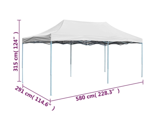 Carpa plegable profesional acero blanco 3x6 m