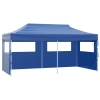 Carpa plegable profesional con 4 paredes acero azul 3x6 m