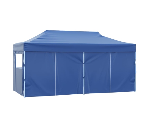 Carpa plegable profesional con 4 paredes acero azul 3x6 m