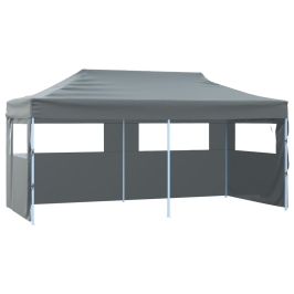 Carpa plegable profesional con 4 paredes acero antracita 3x6 m