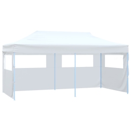 Carpa plegable profesional con 4 paredes acero blanco 3x6 m