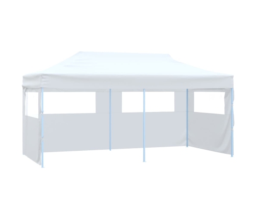 Carpa plegable profesional con 4 paredes acero blanco 3x6 m