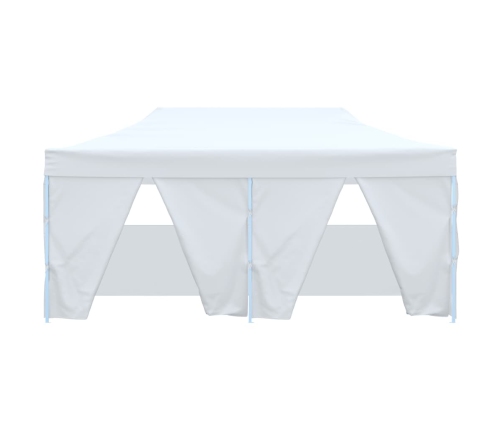 Carpa plegable profesional con 4 paredes acero blanco 3x6 m