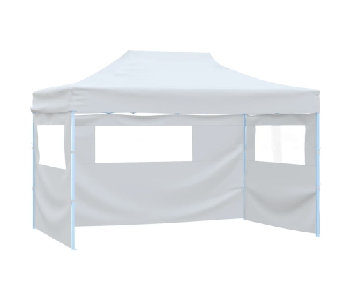 Carpa plegable para celebraciones con 3 paredes blanco 3x4,5 m