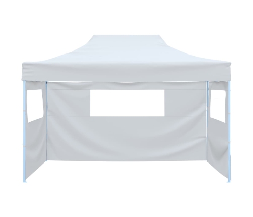 Carpa plegable para celebraciones con 3 paredes blanco 3x4,5 m