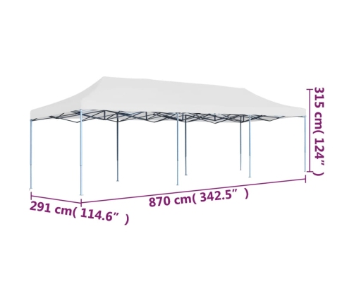 Carpa para fiestas pop-up plegable blanco 3x9 m