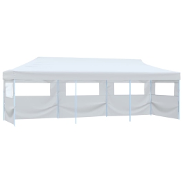 Carpa de fiestas pop-up plegable con 5 paredes blanco 3x9 m