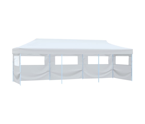 Carpa de fiestas pop-up plegable con 5 paredes blanco 3x9 m