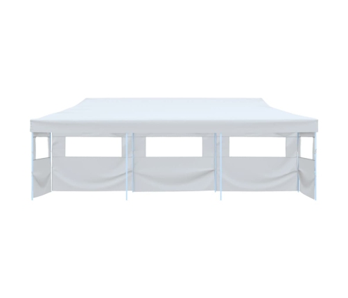 Carpa de fiestas pop-up plegable con 5 paredes blanco 3x9 m