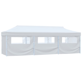 Carpa de fiestas pop-up plegable con 8 paredes blanco 3x9 m