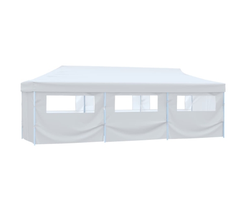 Carpa de fiestas pop-up plegable con 8 paredes blanco 3x9 m