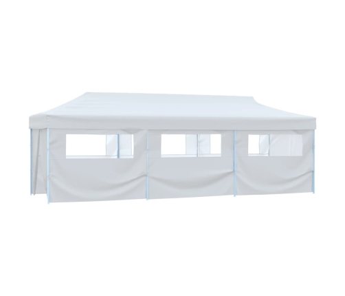 Carpa de fiestas pop-up plegable con 8 paredes blanco 3x9 m