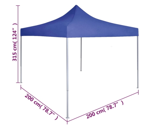 Carpa plegable profesional acero azul 2x2 m