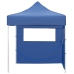 Carpa plegable profesional con 2 paredes acero azul 2x2 m