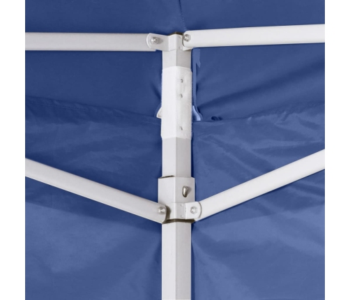 Carpa plegable profesional con 2 paredes acero azul 2x2 m