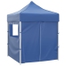 Carpa plegable profesional con 4 paredes acero azul 2x2 m