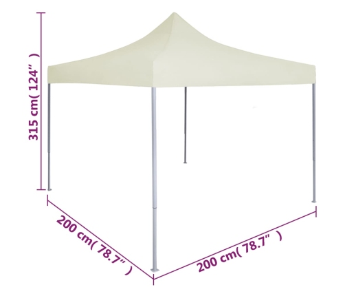 Carpa plegable profesional acero color crema 2x2 m