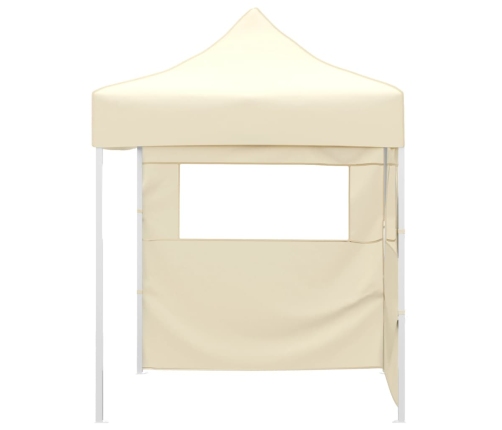 Carpa plegable profesional con 2 paredes acero color crema 2x2m