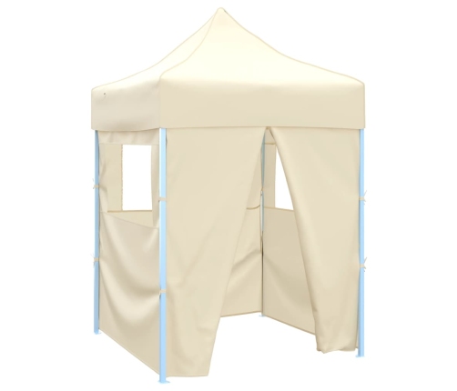 Carpa plegable profesional con 4 paredes acero color crema 2x2m