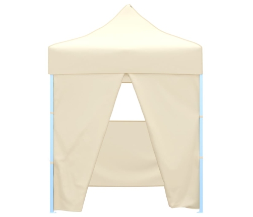 Carpa plegable profesional con 4 paredes acero color crema 2x2m