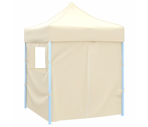 Carpa plegable profesional con 4 paredes acero color crema 2x2m