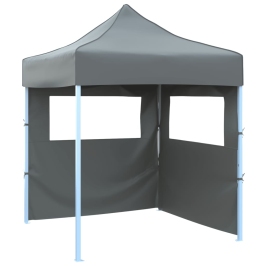 Carpa plegable profesional 2 paredes acero gris antracita 2x2 m