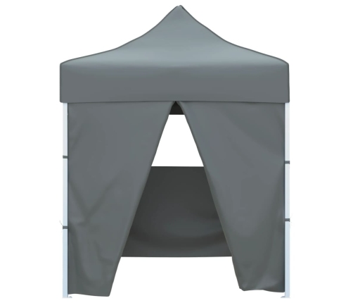 Carpa plegable profesional 4 paredes acero gris antracita 2x2 m