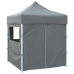 Carpa plegable profesional 4 paredes acero gris antracita 2x2 m