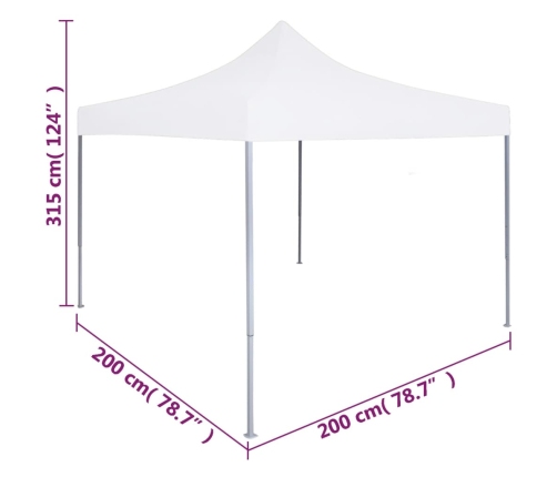 Carpa plegable profesional acero blanco 2x2 m