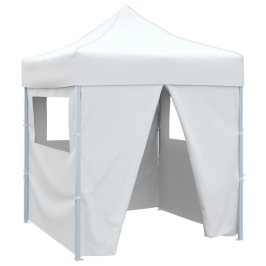 Carpa plegable profesional con 4 paredes acero blanco 2x2 m