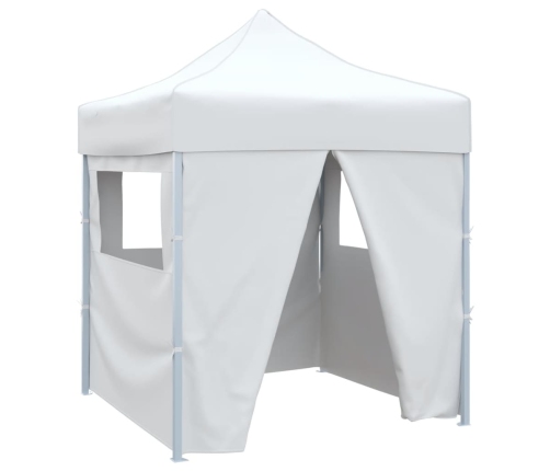 Carpa plegable profesional con 4 paredes acero blanco 2x2 m