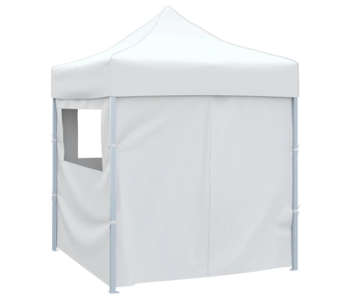 Carpa plegable profesional con 4 paredes acero blanco 2x2 m