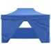 Carpa plegable profesional con 4 paredes acero azul 3x4 m