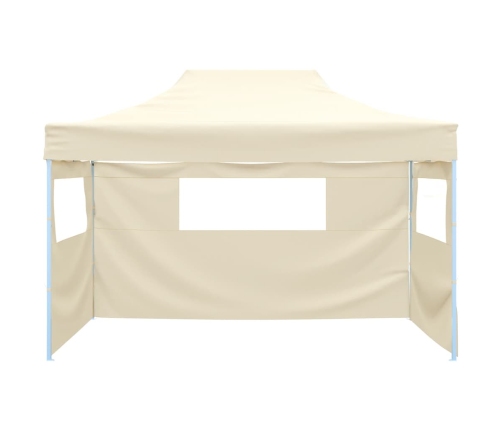 Carpa plegable profesional con 3 paredes acero color crema 3x4m