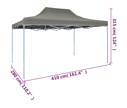 Carpa plegable profesional acero gris antracita 3x4 m