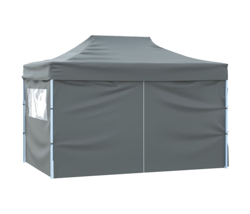 Carpa plegable profesional 4 paredes acero gris antracita 3x4 m