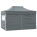 Carpa plegable profesional 4 paredes acero gris antracita 3x4 m