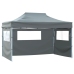 Carpa plegable profesional 4 paredes acero gris antracita 3x4 m