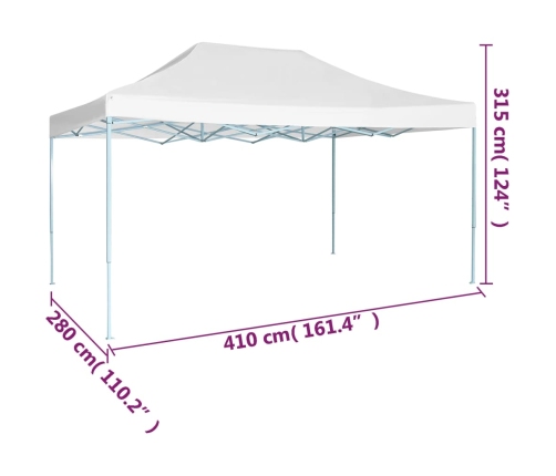 Carpa plegable profesional acero blanco 3x4 m