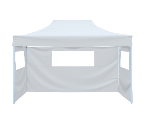 Carpa plegable profesional con 3 paredes acero blanco 3x4 m