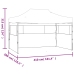 Carpa plegable profesional con 3 paredes acero blanco 3x4 m