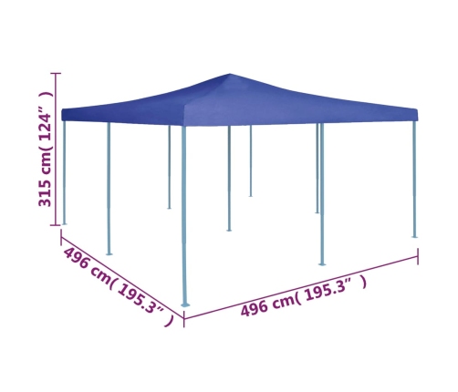 Cenador plegable azul 5x5 m