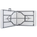 Mesa de jardín plegable con 2 bancos acero y HDPE blanco 180 cm