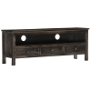 Mueble para TV de madera maciza de mango negro 120x30x45 cm