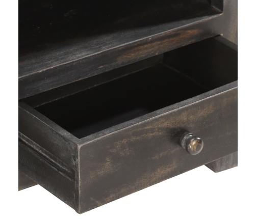 Mueble para TV de madera maciza de mango negro 120x30x45 cm