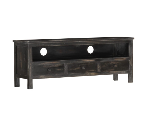 Mueble para TV de madera maciza de mango negro 120x30x45 cm