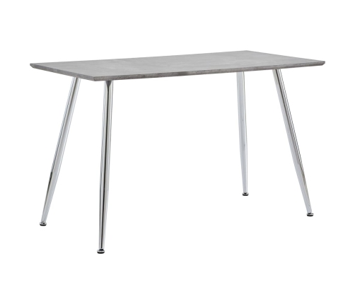 Mesa de comedor MDF gris hormigón y plateado 120x60x74 cm