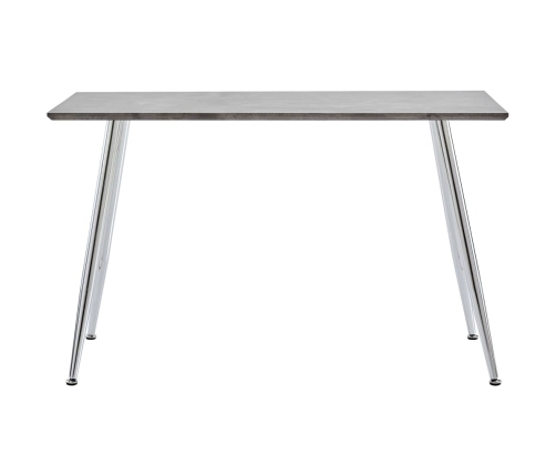 Mesa de comedor MDF gris hormigón y plateado 120x60x74 cm