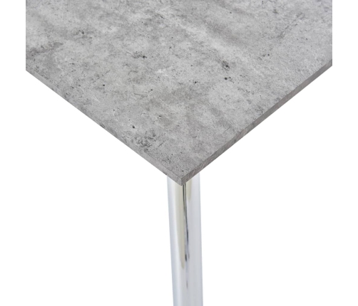 Mesa de comedor MDF gris hormigón y plateado 120x60x74 cm